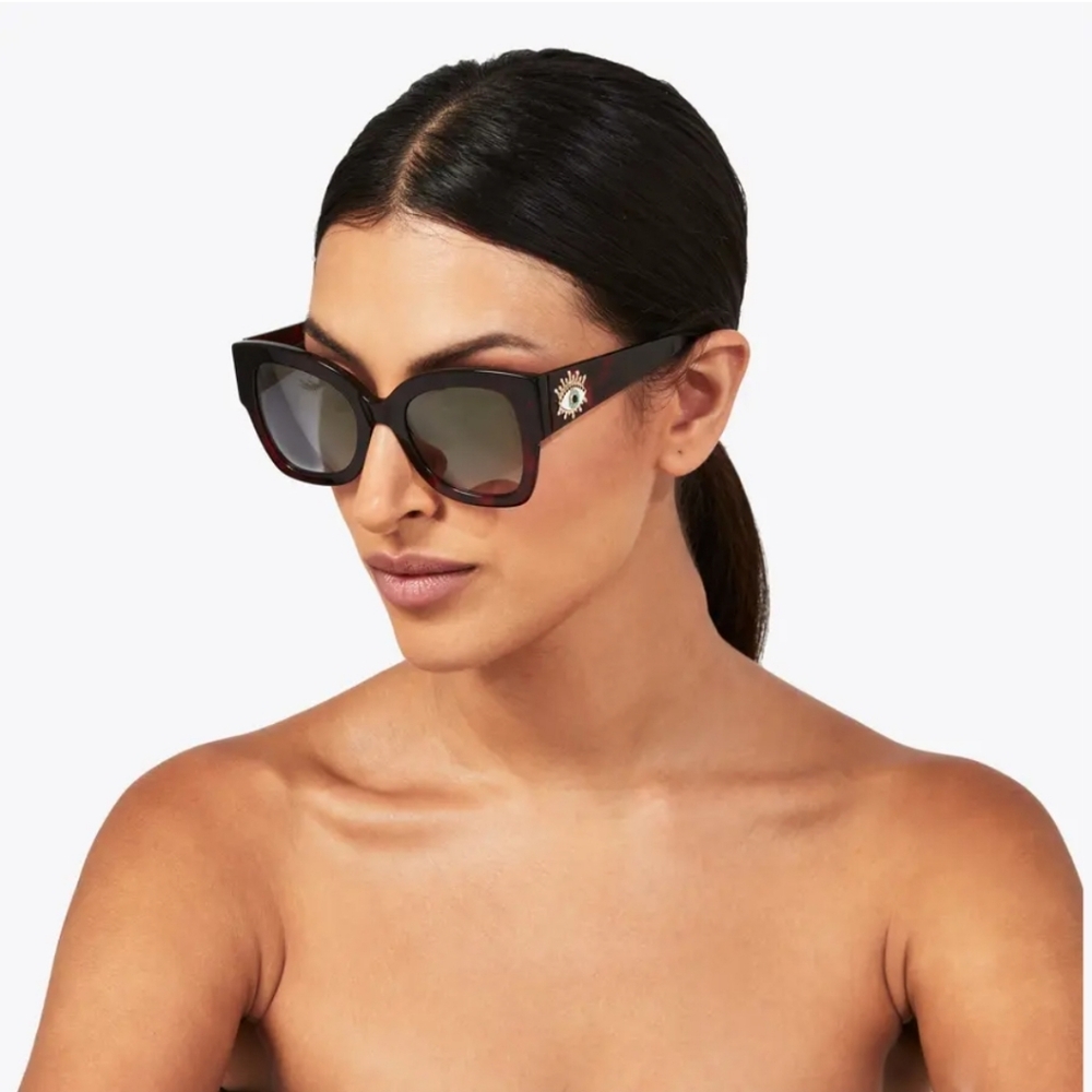 Kurt Geiger square butterfly sunglasses With Eye Motive New No Case